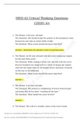 HESI A2 Critical Thinking Questions &lbrace;2020&rcub; A&plus; - Chamberlain College of Nursing&period;docx