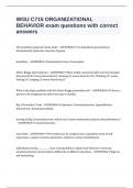 WGU C715 ORGANIZATIONAL BEHAVIOR exam questions with correct answers