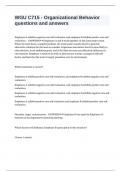 WGU C715 - Organizational Behavior questions and answers&period;