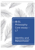 Level 7 core essay: Identity 