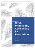 Level 7 core essay: Personhood 