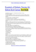 Essentials of Pediatric Nursing 4th Edition Kyle Carman Test Bank pdf
