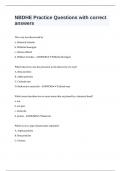 NBDHE Practice Questions with correct answers
