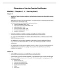 DIMENSION NUR2058 S-Dimensions of Nursing Practice Final Review,Module 1 (Chapters 2, 4, 5 Nursing Now)