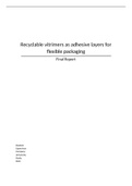 Graduation thesis - Chemistry - Recyclable vitrimers as bonding layers for flexible packaging