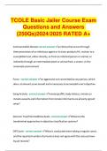 TCOLE Basic Jailer Course Exam Questions and Answers &lpar;250Qs&rpar;2023&sol;2024 RATED A&plus;