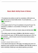 Basic Math Ability Exam A Relias &vert; 100&percnt; Correct Answers &vert; Verified &vert; Latest 2024 Version