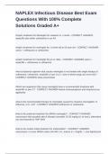 NAPLEX Infectious Disease Best Exam Questions With 100&percnt; Complete Solutions Graded A&plus;