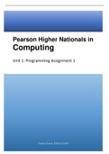 Pearson HND BTEC Programming Assignment