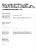 HEART FAILURE NCLEX EXAM 3 LATEST VERSIONS &lpar;VERSION A&comma; B AND C&rpar; 2024 ACTUAL EXAM 100 QUESTIONS AND CORRECT DETAILED ANSWERS WITH RATIONALES