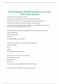 APEA Orthopedics PHARM Questions And Answers With Verified Solutions