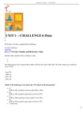 Introduction to Statistics UNIT 1 - CHALLENGE 4_ Data ANSWERS WITH RATIONALES (DOWNLOAD TO GET AN A+)