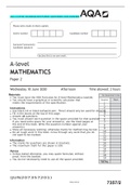 AQA A-LEVEL MATHEMATICS PAPER 2 QUESTIONS AND ANSWERS    