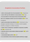 Straighterline Communications Final Exam Study Guide &vert; 100&percnt; Correct Answers &vert; Verified &vert; Latest 2024 Version