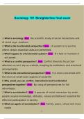 Sociology 101 Straighterline Final Exam Questions with 100&percnt; Correct Answers &vert; Latest Version 2024 &vert; Expert Verified &vert; Ace the Test