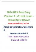 2022 HESI Med Surg V1 exit exam Brand New Guaranteed Pass A&plus;