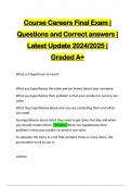 Course Careers Final Exam &vert; Questions and Correct answers &vert; Latest Update 2024&sol;2025 &vert; Graded A&plus;