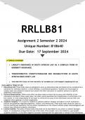 RRLLB81 Assignment 3 &lpar;FINAL PORTFOLIO ANSWERS&rpar; Semester 2 2024 - DISTINCTION GUARANTEED - 5 Research Reports included
