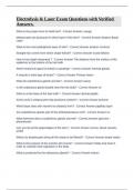 Electrolysis & Laser Exam Questions with Verified Answers&period;