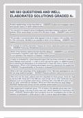 NR 503 QUESTIONS AND WELL  ELABORATED SOLUTIONS GRADED A&plus; 