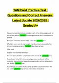 TAM Card Practice Test &vert; Questions and Correct Answers &vert; Latest Update 2024&sol;2025 &vert; Graded A&plus;