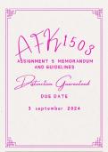 AFK1503 assignment 5 memorandum due  3 September 2024