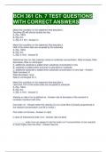 BCH 361 Ch&period; 7 TEST QUESTIONS WITH CORRECT ANSWERS 