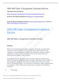 NRS490 Week 6 Topic 6 Assignment&comma; Literature Review