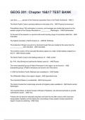GEOG 201&colon; Chapter 16&17 TEST BANK Exam 2024&sol;2025 Questions With Completed & Verified Solutions&period;