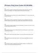 &lbrack;Primary Only&rsqb; Area Codes US 200-600s Exam 2024&sol;2025 Questions With Completed & Verified Solutions&period;