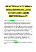 NR 547 Differential Dx Midterm Exam &vert; Questions and Correct Answers &vert; Latest Update 2024&sol;2025 &vert; Graded A&plus;
