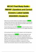 NR 547 Final Study Guide &ndash; PMHNP &vert; Questions and Correct Answers &vert; Latest Update 2024&sol;2025 &vert; Graded A&plus;