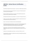 NBCSN - School Nurse Certification Exam questions n answers graded A&plus;
