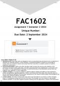 FAC1602 Assignment 1 &lpar;ANSWERS&rpar; Semester 2 2024 - DISTINCTION GUARANTEED