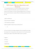 NP1 Exam 1 Review Questions and  Answers