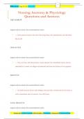 Nursing Anatomy & Physiology Questions and Answers