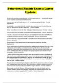Behavioral Health Exam 2 Latest Update 