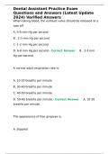 Dental Assistant Practice Exam Questions and Answers &lpar;Latest Update 2024&rpar; Verified Answers