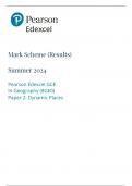 Mark Scheme &lpar;Results&rpar; Summer 2024 Pearson Edexcel GCE In Geography &lpar;8GE0&rpar; Paper 2&colon; Dynamic Places