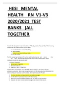 HESI   MENTAL   HEALTH    RN  V1-V3   2020&sol;2021   TEST   BANKS   