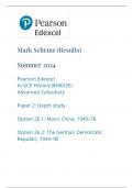 Mark Scheme &lpar;Results&rpar; Summer 2024 Pearson Edexcel In GCE History &lpar;8HI0&sol;2E&rpar; Advanced Subsidiary Paper 2&colon; Depth study Option 2E&period;1&colon; Mao&rsquo;s China&comma; 1949&ndash;76 Option 2E&period;2&colon; The German Democratic Republic&comma; 1949&ndash;90