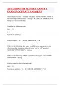 AP COMPUTER SCIENCE A UNIT 1 EXAM &vert;ACCURATE ANSWERS