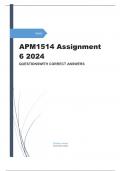 APM1514 Assignment 6 &lpar;COMPLETE ANSWERS&rpar; 2024