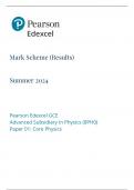 Mark Scheme &lpar;Results&rpar; Summer 2024 Pearson Edexcel GCE Advanced Subsidiary In Physics &lpar;8PH0&rpar; Paper 01&colon; Core Physics