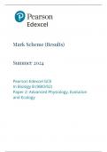Mark Scheme &lpar;Results&rpar; Summer 2024 Pearson Edexcel GCE In Biology B &lpar;9BI0&sol;02&rpar; Paper 2&colon; Advanced Physiology&comma; Evolution and Ecology