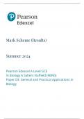 Mark Scheme &lpar;Results&rpar; Summer 2024 Pearson Edexcel A Level GCE In Biology A Salters Nuffield &lpar;9BN0&rpar; Paper 03&colon; General and Practical Applications in Biology
