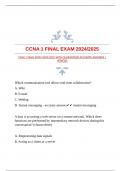 CCNA 1 FINAL EXAM 2024&sol;2025 WITH GUARANTEED ACCURATE ANSWERS &vert;VERIFIED