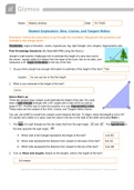 GIZMO - Student Exploration: Sine, Cosine, and Tangent Ratios [Answer Key]