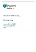 Mark Scheme &lpar;Results&rpar; Summer 2024 Pearson Edexcel GCE In Geography &lpar;9GE0&rpar; Paper 2