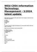 WGU C954 Information Technology Management - 3&sol;2024